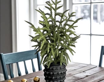 Artificial High Quality Real Touch Norfolk Pine Stem. 26&quot;. Luxury. Decor. Christmas. Holiday. Farmhouse. Multi Item Discount.  Mini Tree