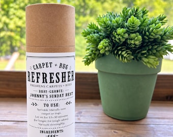 Carpet + Rug Refresher Powder | Carpet Deodorizer | Rug Freshener | Home Fragrance | 4 oz- Johnny’s Sunday Best scent