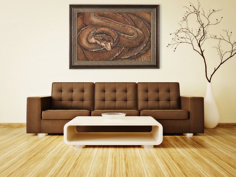 Taipan Snake Natural wood Pine & fir cones Tree bark Art image 4