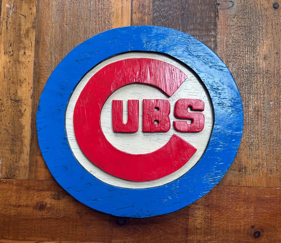 Chicago Cubs Logo I Wooden Art I Rustic Wood Look I 3D - Etsy