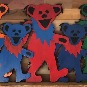 Grateful Dead Dancing Bear Wood Art I Grateful Dead | Dead & Company | Wooden Sign