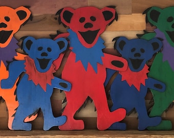Grateful Dead Dancing Bear Wood Art I Grateful Dead | Dead & Company | Wooden Sign