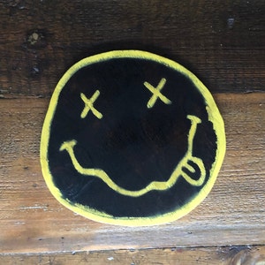 Nirvana &quot;The Smiley Face&quot; Logo I Wood Art I Wooden Sign I Kurt Cobain