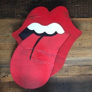 The Rolling Stones I Tongue & Lips Logo I Wood Art image 2