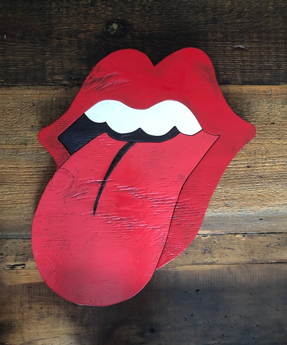 The Rolling Stones I Tongue & Lips Logo I Wood Art - Etsy