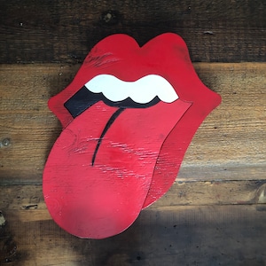 The Rolling Stones I Tongue & Lips Logo I Wood Art image 1