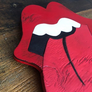 The Rolling Stones I Tongue & Lips Logo I Wood Art image 4