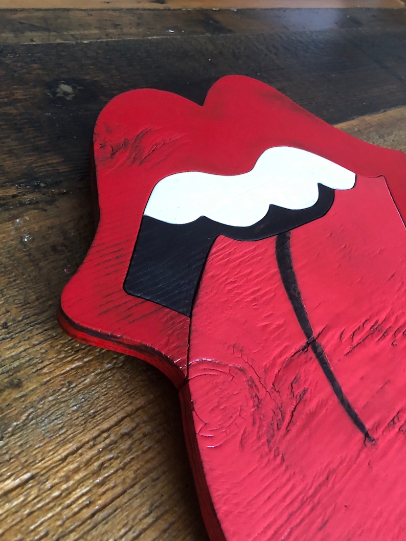 The Rolling Stones I Tongue & Lips Logo I Wood Art image 4