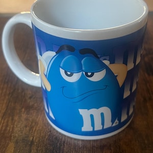 Vintage Blue M&M Coffee Mug Cup Galerie 2002 Mars Peanut Candy M M CollectibleVintage