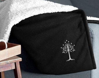 The White Tree | Embroidery | Premium Sherpa Blanket