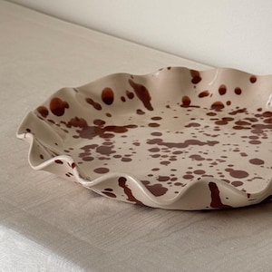 Ceramic Baking Pie Plate in Splatter – Oven Safe for Baking & Serving - Customizable