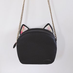 Mini Cat bag - Shoulder bag - woman handmande bag - woman purse - ecoleather bag - purse cat - bag with ears - manga bag