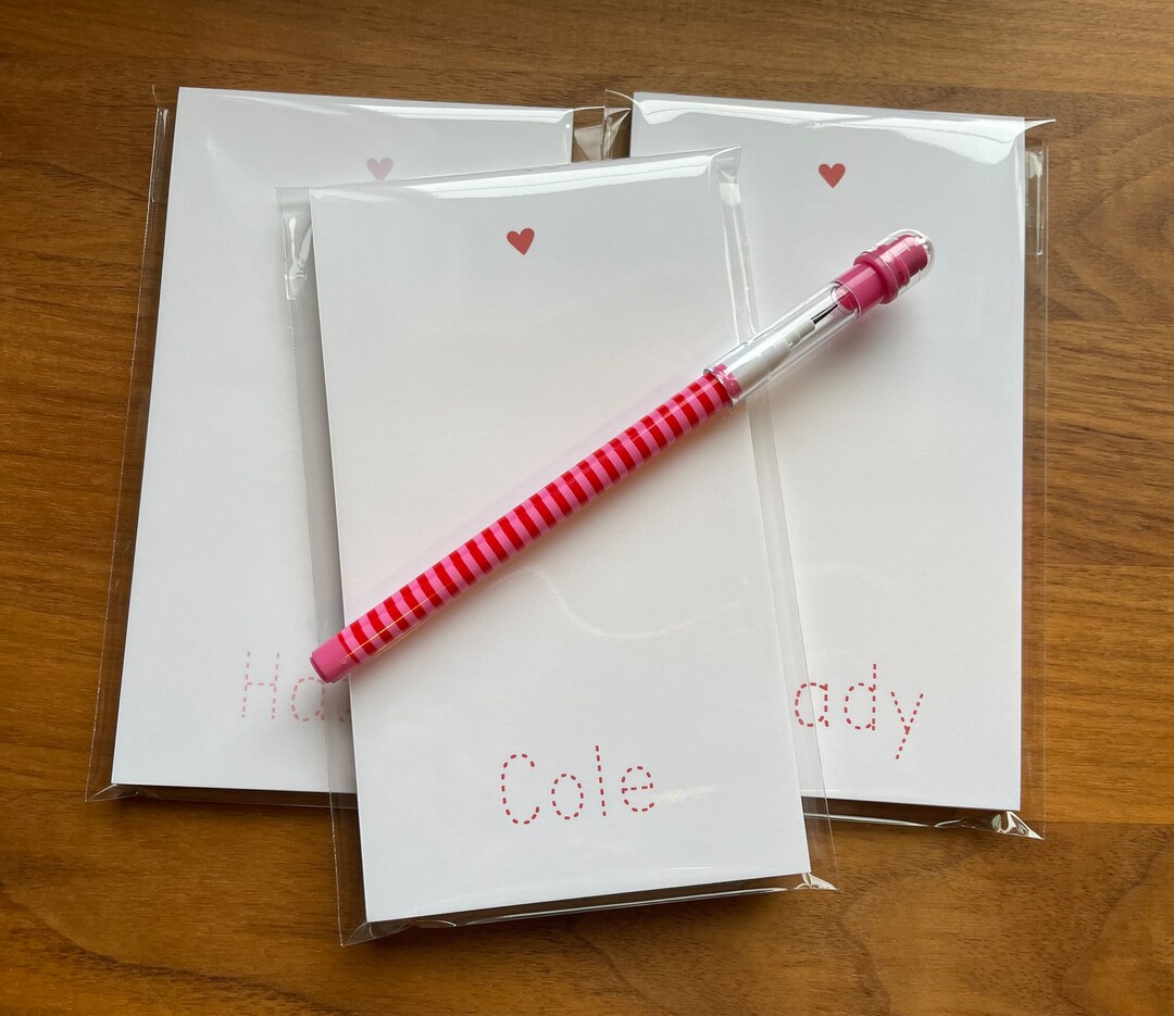 Class Valentines Personalized Notepads Etsy