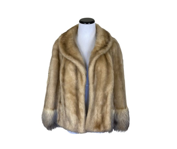 Faux Fur Cape - Tan Faux Fur 50s Cape