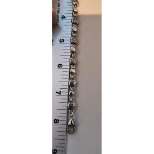 Brighton Silver Gold Heart Charm Bracelet Crystal Scrollwork Two Tone 8 Inch Bild 5