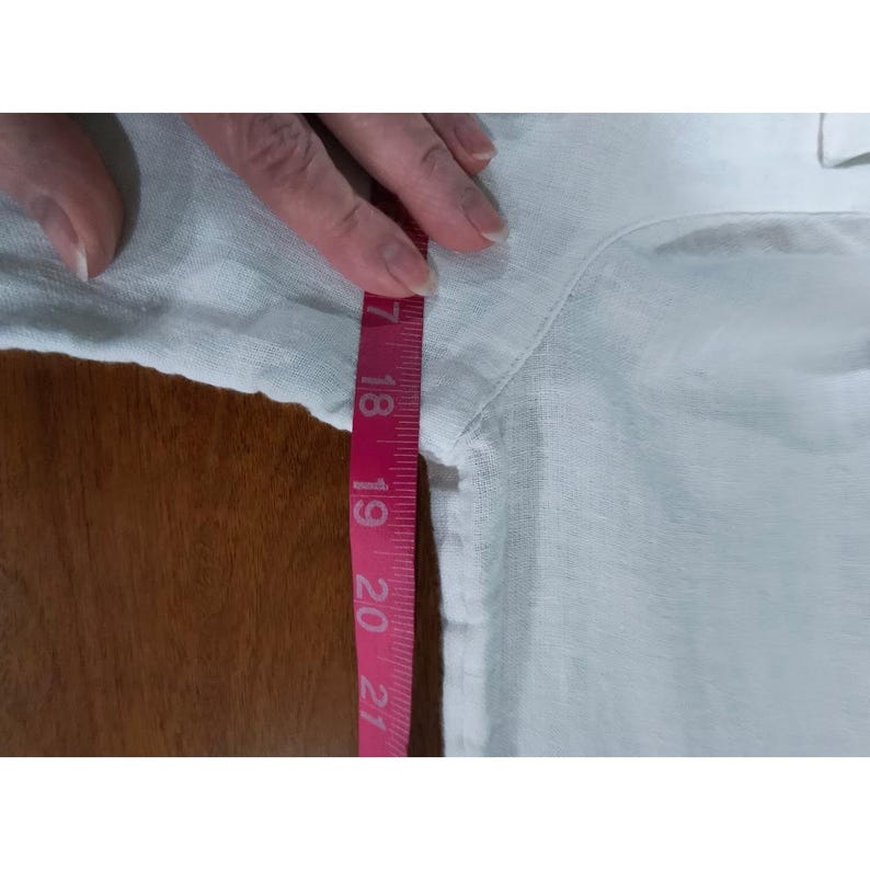 Free People White Linen Blend Roll Tab Sleeve Button Down Shirt/Jacket Small S/P image 11
