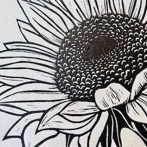 Sunflower, A5 Original Linocut Print image 3
