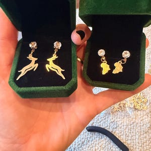 Africa Map Drop Earrings with Crystal Studs | South African-Inspired Jewellery Gift image 6
