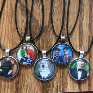 Brand New CUSTOM Photograph Necklaces -- Memorial, Loved Ones, Pets, Wedding, Gradutaion Etc! ANY PHOTO of Your choice!