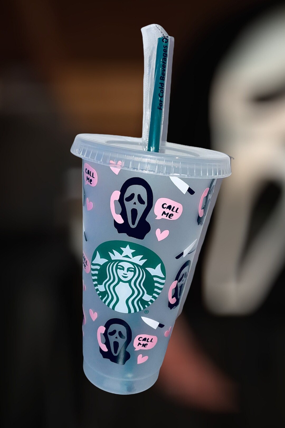 Ghostface call Me Starbucks Venti Cup Etsy