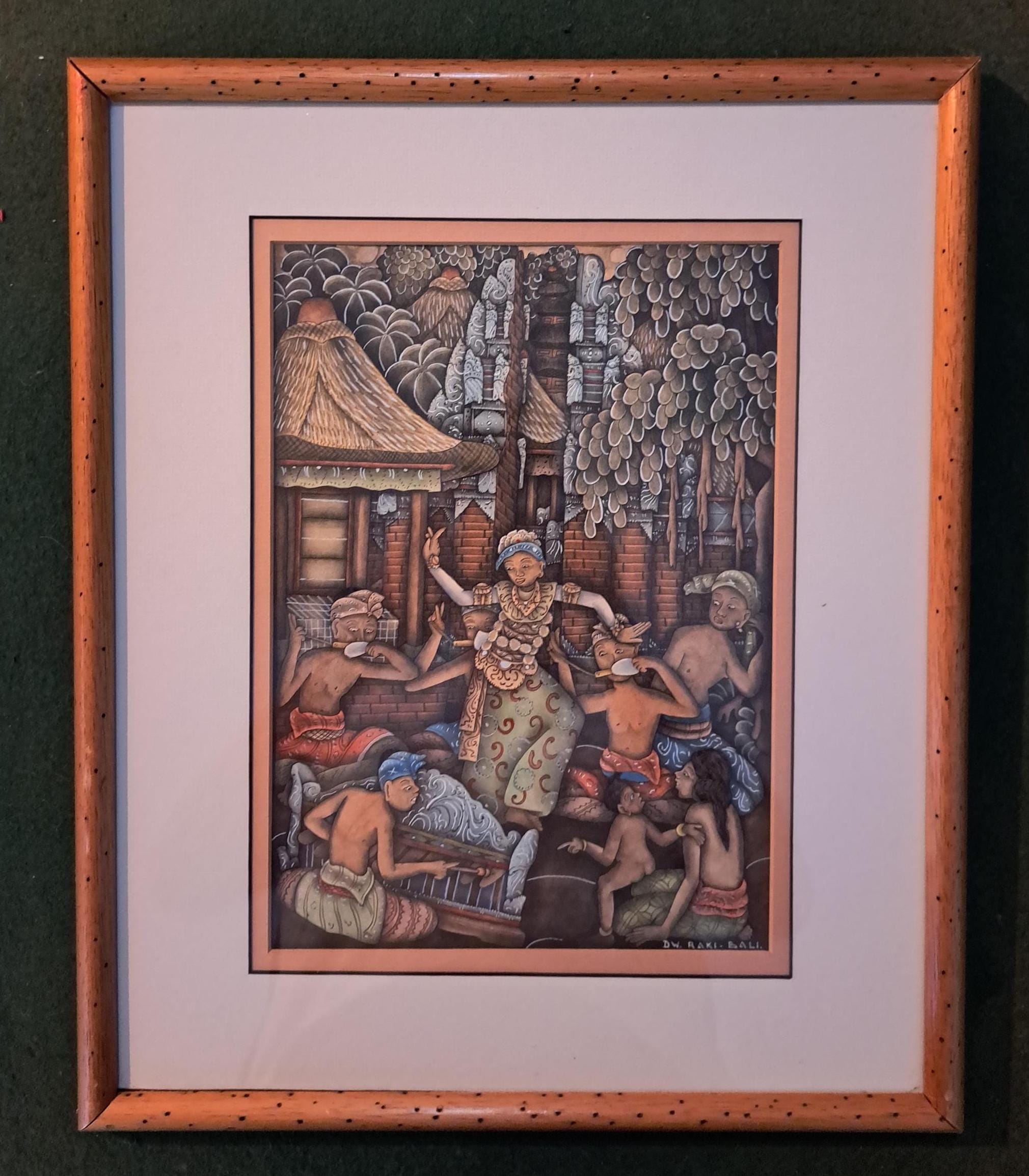 バリ舞踊の絵画 バリ舞踊画：伝統的な油彩画（キャンバス）、DW Raki 署名 - Etsy 日本