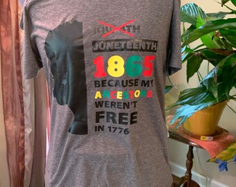 Juneteenth Cold Shoulder T-Shirt Grey