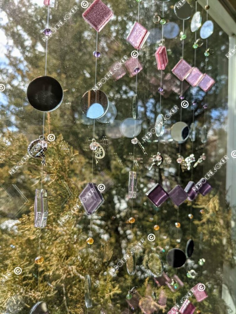 New Design*Enchanted Lucid Dreams Inspired Suncatcher Green Witch Crescent Moon Decor Suncatchers for Windows Witchy Decor Window Decor