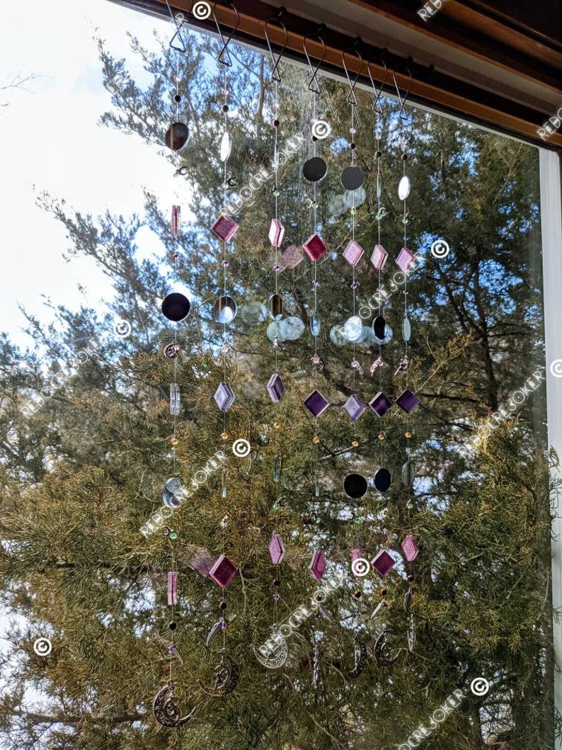 New Design*Enchanted Lucid Dreams Inspired Suncatcher Green Witch Crescent Moon Decor Suncatchers for Windows Witchy Decor Window Decor