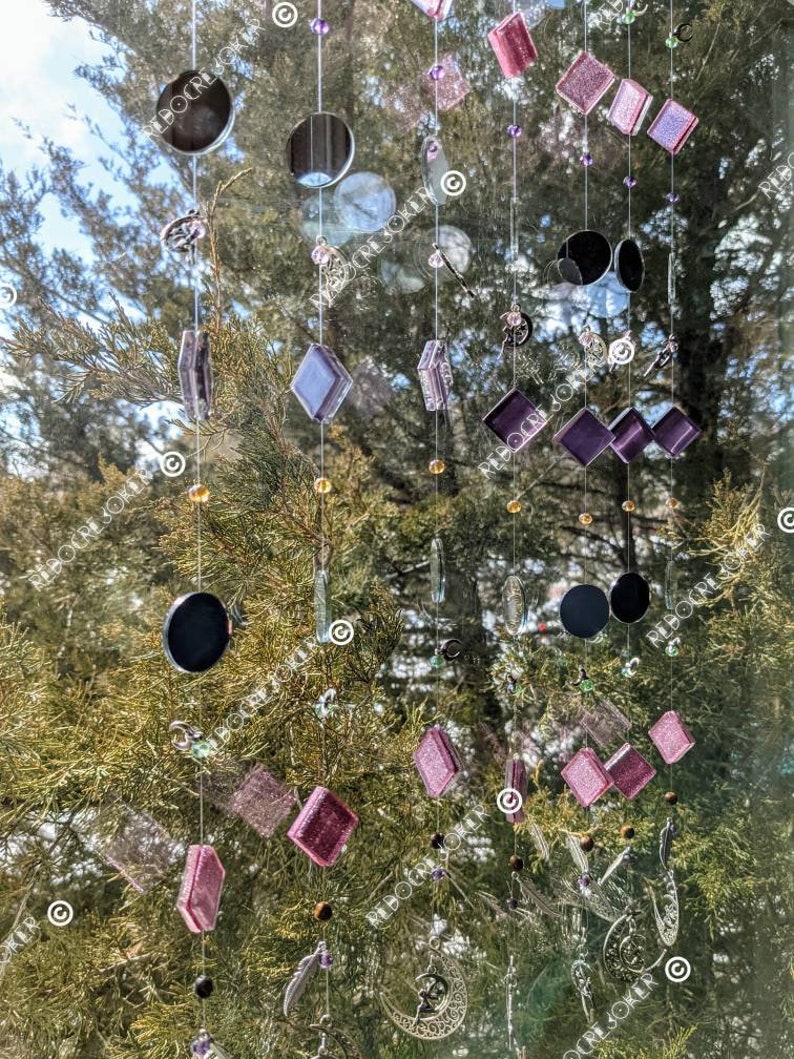 New Design*Enchanted Lucid Dreams Inspired Suncatcher Green Witch Crescent Moon Decor Suncatchers for Windows Witchy Decor Window Decor