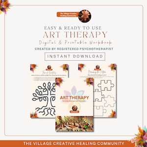 Therapeutic Art Journal for Self-Healing | Digital and Printable Workbook for Inner Peace and Self-Awareness