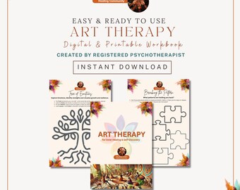 Therapeutic Art Journal for Self-Healing | Digital and Printable Workbook for Inner Peace and Self-Awareness