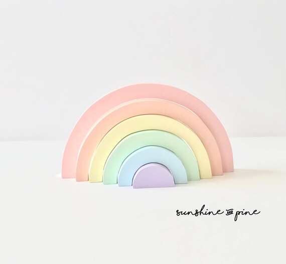 pastel wooden rainbow