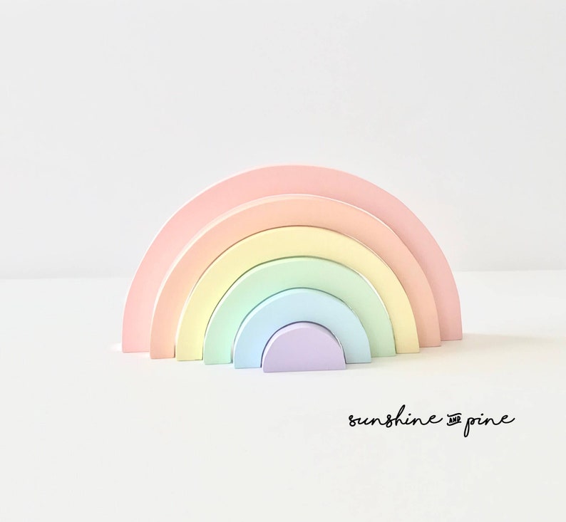 pastel wooden rainbow