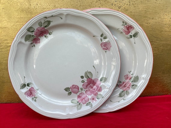 Roseland gibson Housewares Dinner Plates vintage Pink Plates set of 4 Plates tableware Dinnerware rare Plate dinner Plate floral Dinnerware Etsy Canada
