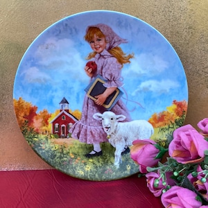 John Mcclelland,&quot;Mary Had a Little Lamb&quot; 1985The Mother Goose Series,Vintage Porcelain Plate,Collectors Plate,Unique Plate,Plate Collection