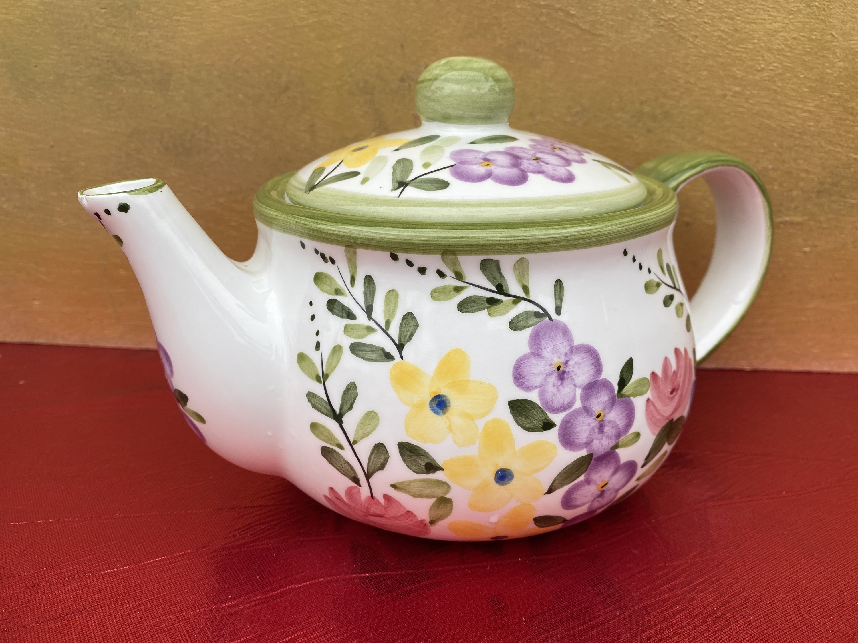 Vintage Floral Ceramic TeapotDecorative TeapotGreen Etsy