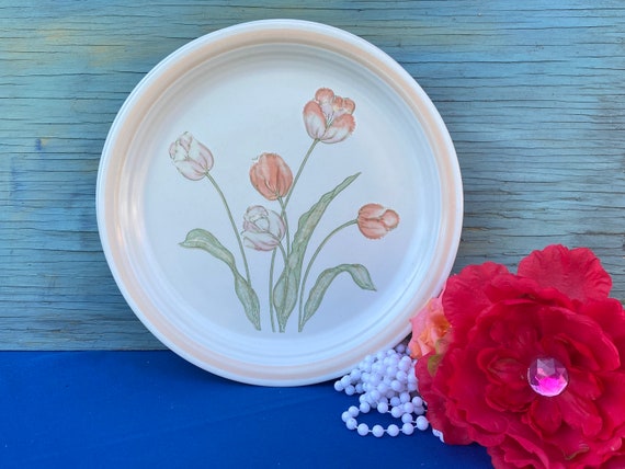 Vintage Baker Hart Stuart Tulip Dinner Plate Set - Made in Japan