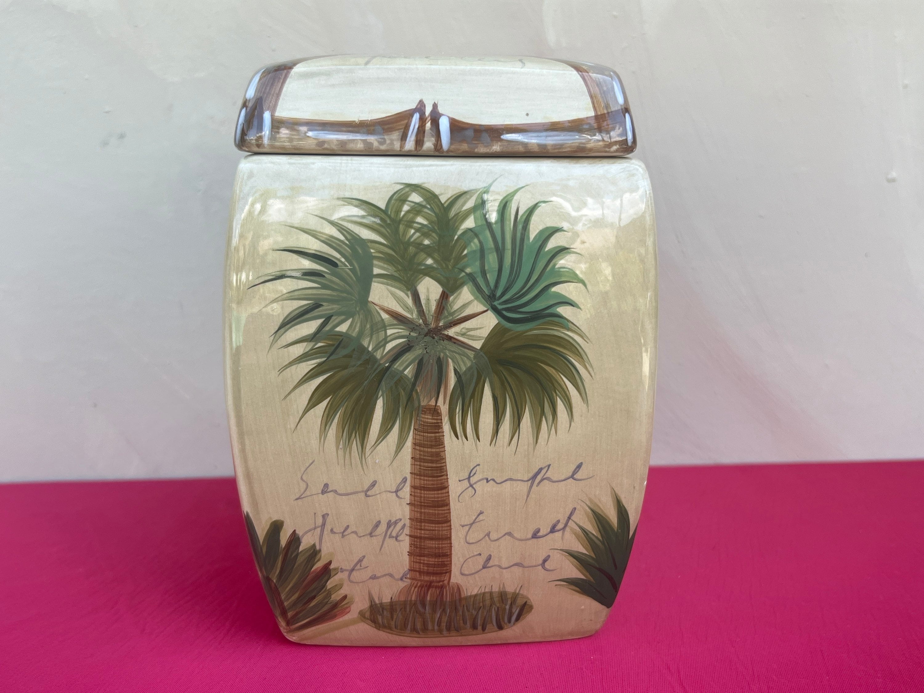 Tabletops Unlimited Bora Bora Palm Tree Canisterdecorative Etsy