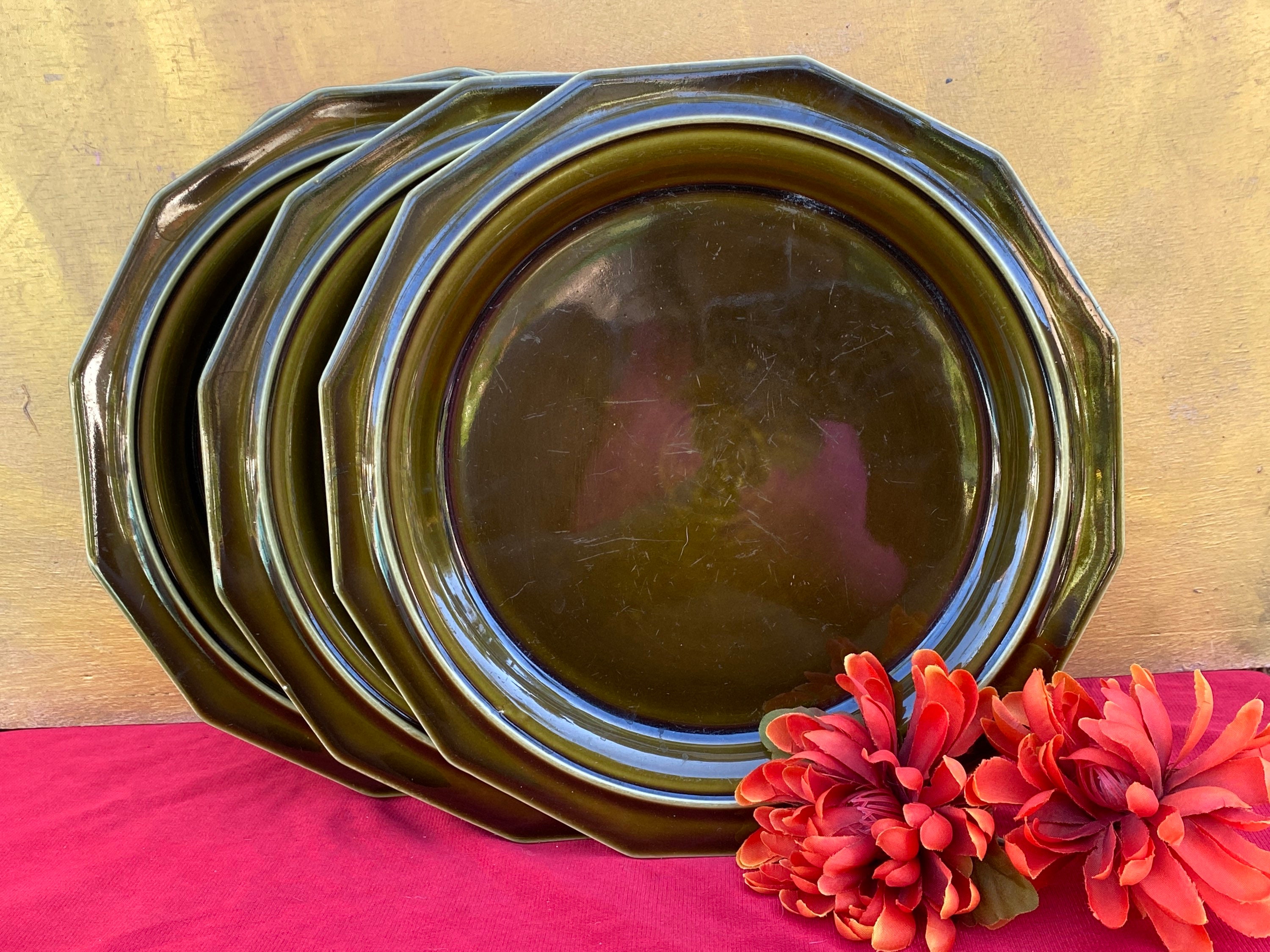 Vintage Pfaltzgraff Heritage Green Plateset of 4 Etsy