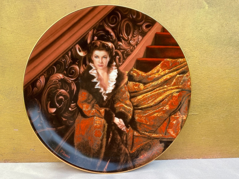 Wating For Rhett,Gone With The Wind Collector Plate,Paul Jennis,Scarlett 1991,Bradford Exchange,Decorative Plate,Collectors