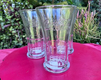 Vintage Coca-Cola Klare Becher, 3er Set