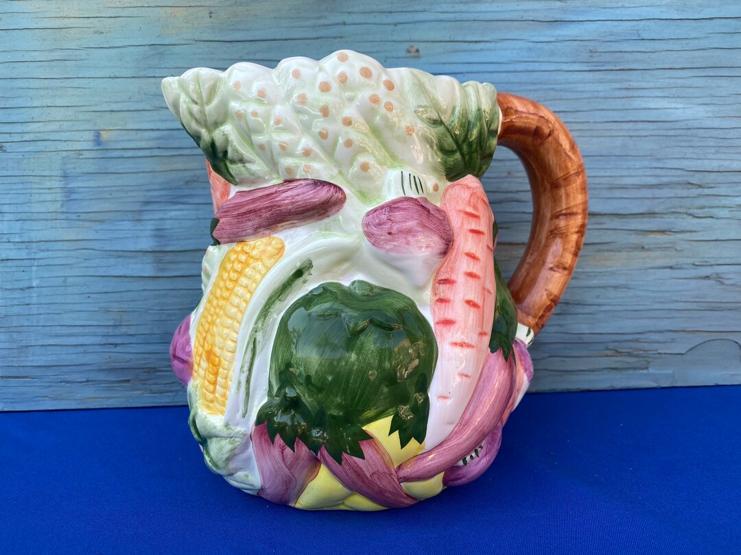 Rare Embossed Vegetable Pitcher,vegetable Pitcher,colorful Vase ...