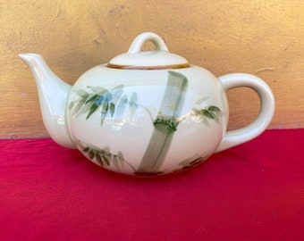 Vintage World Market Teapot,Bamboo Design Teapot,Collectible