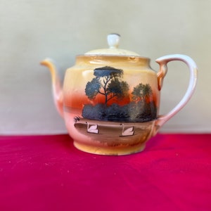 Vintage Porcelain Teapot Made Japan,Asian Teapot,Hand Painted Teapot,Decorative Teapot,Rare Teapot,Teapot Collection,Rare Gift,Unique Teapot