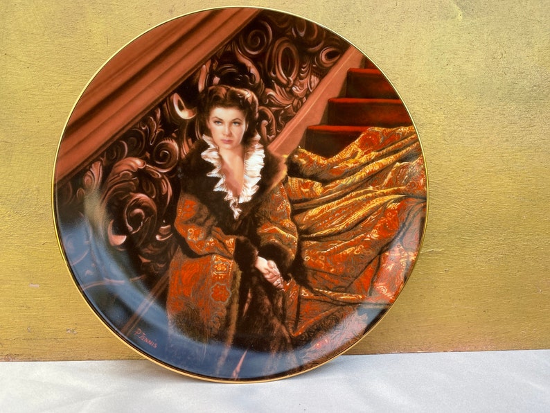 Wating For Rhett,Gone With The Wind Collector Plate,Paul Jennis,Scarlett 1991,Bradford Exchange,Decorative Plate,Collectors