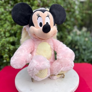 Easter Minnie Mouse Plush Toy, Disney Bunny, Pink Yellow Minnie image 1