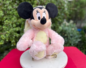 Easter Minnie Mouse Plush Toy, Disney Bunny, Pink Yellow Minnie