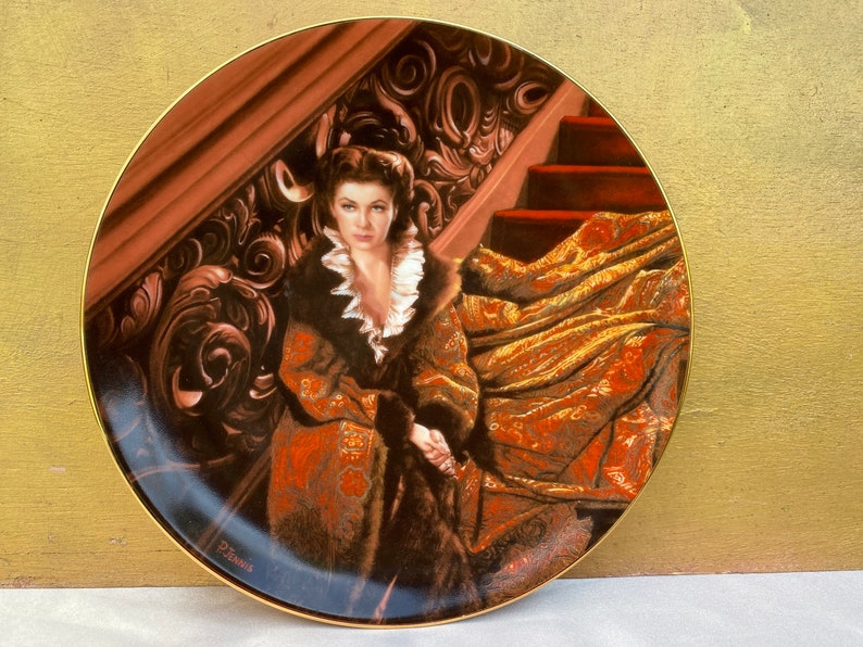 Wating For Rhett,Gone With The Wind Collector Plate,Paul Jennis,Scarlett 1991,Bradford Exchange,Decorative Plate,Collectors