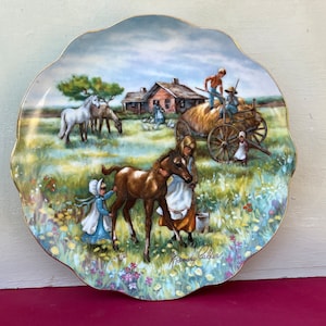 Rosemary Calder Collector Plate Memories Of the Western Prairies 1982 “Feeding The Colt”Rare Plate,Collectible Plate,Rare Gift
