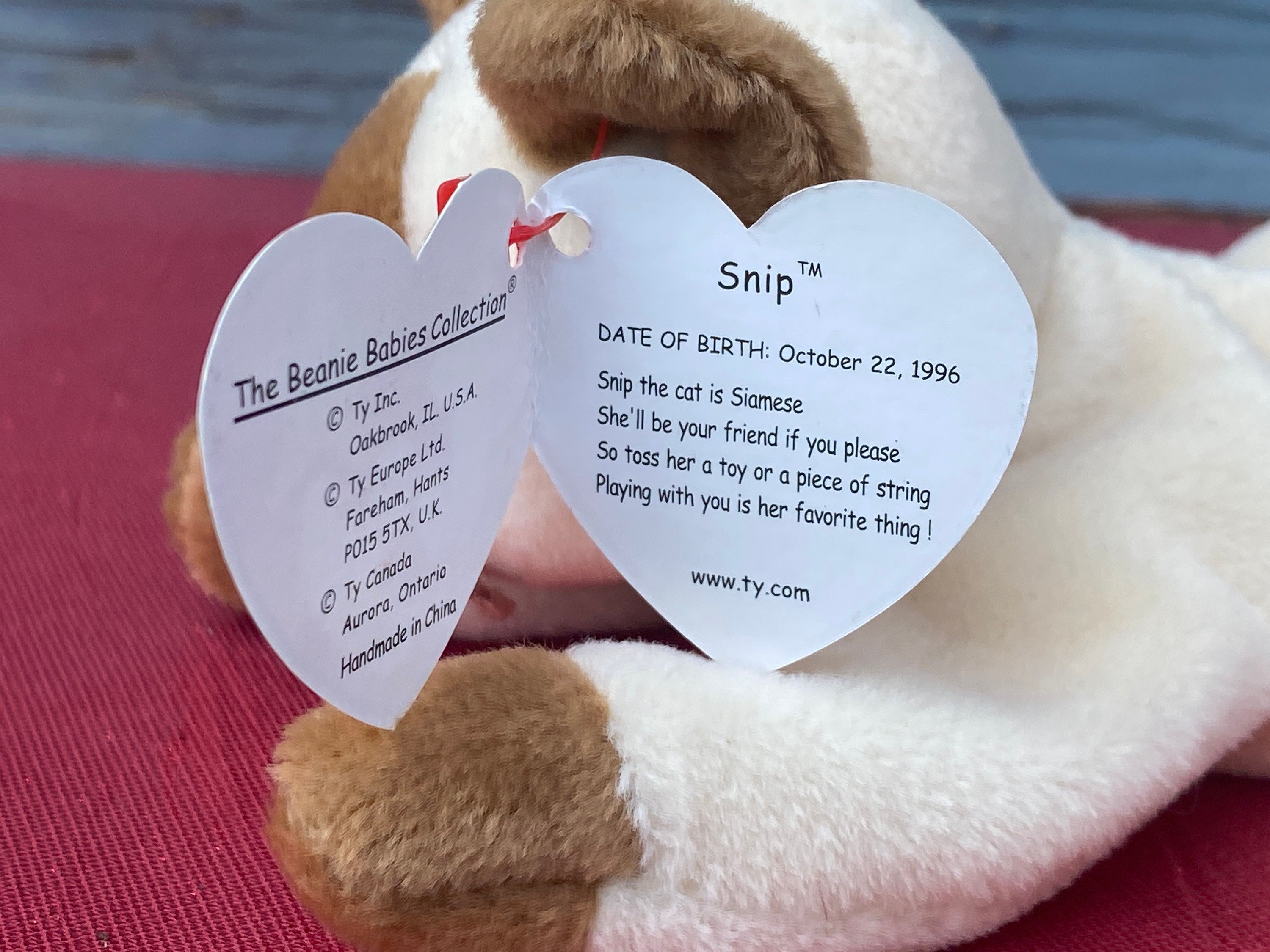 Ty Beanie Babies Snip the Siamese Cat collectible Beanie Babies